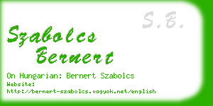 szabolcs bernert business card